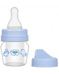 Γυάλινο μπιμπερό Wee Baby Mini, με 2 ακροφύσια , 30ml, μπλε - 1t