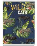 Τετράδιο Lastva Wild Cats - А5, 52 φύλλα, φαρδιές σειρές, με 2 πλαίσια, ποικιλία - 4t