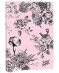 Σημειωματάριο Victoria's Journals Florals - Ροζ και μαύρο, πλαστικό εξώφυλλο, με γραμμές, 96 φύλλα, A5 - 1t
