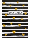Τετράδιο Black&White - Black/Gold, А4, 80 φύλλα, φαρδιές σειρές, ποικιλία - 1t