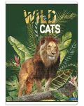 Τετράδιο Lastva Wild Cats - А5, 52 φύλλα, φαρδιές σειρές, με 2 πλαίσια, ποικιλία - 3t