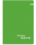 Τετράδιο Lastva Neon - А5, 52 φύλλα, φαρδιές σειρές, με 2 πλαίσια, ποικιλία - 3t