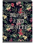 Τετράδιο μαθητή  Black&White - Flowers, A5, 40 φύλλα, φαρδιές γραμμές, ποικιλία - 4t