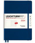 Σημειωματάριο Leuchtturm1917 Weekly Planner and Notebook - A5, σκούρο μπλε, 2024 - 1t