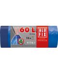 Σακούλες σκουπιδιών με κορδόνια  ALUFIX - 60 l, 15 τεμάχια, μπλε - 1t
