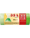 Σακούλες σκουπιδιών με κορδόνια  ALUFIX - 35 l, 25 τεμάχια, πράσινο - 1t