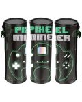 Σχολική κυλινδρική κασετίνα Paso Pixel Miner -Με 1 φερμουάρ - 1t