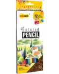 Χρωματιστά μολύβια Colokit - 12 χρώματα, ξύστρα - 1t