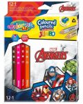 Χρωματιστά μολύβια Colorino - Marvel Avengers JUmbo,12 + 1 χρώματα και ξύστρα - 1t
