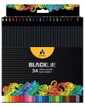 Χρωματιστά μολύβια Adel BlackLine - 24 κλασικά χρώματα - 1t