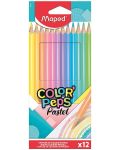 Χρωματιστά μολύβια Maped Color Peps - Παστέλ, 12 χρώματα - 1t
