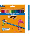 Χρωματιστά μολύβια BIC Kids - Tropicolors, 24 χρώματα - 1t