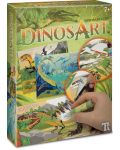 Δημιουργικό σετ  DinosArt -Τέχνη με άμμο και αλουμινόχαρτο, Δεινόσαυροι - 1t