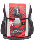 Belmil Super Speed Σχολική τσάντα-κουτί σκληρό πάτο, ενισχυμένη πλάτη, ανακλαστικά στοιχεία, μία μπροστινή και δύο πλαϊνές τσέπες, βάρος 1100g - 3t