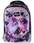 Σχολική τσάντα  Kaos 2 σε 1 - Pink Love,4 θήκες - 1t