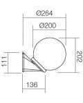 Εξωτερική Απλίκα  Smarter - Sfera 200 9867, IP44, E27, 1x28W, μαύρο με άσπρο - 2t