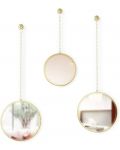 Κρεμαστοί καθρέφτες Umbra - Dima Round, 3 τεμαχίων, χρυσοί - 1t