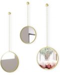 Κρεμαστοί καθρέφτες Umbra - Dima Round, 3 τεμαχίων, χρυσοί - 2t