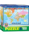 Παζλ Eurographics 100 κομμάτια - Ο χάρτης του κόσμου - 1t