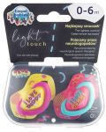 Πιπίλες Canpol Light touch - Neon love, 0-6 μηνών, 2 τεμάχια, ροζ - 8t