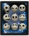 3D αφίσα με κορνίζα  Pyramid Disney: Nightmare Before Christmas - Jack Expressions	 - 1t