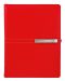 Δερμάτινο σημειωματάριο- ατζέντα  Alicante Superior A5 - Κόκκινο, με κρίκους και κούμπωμα - 1t