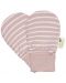 Βρεφικά γάντια Bio Baby - από οργανικό βαμβάκι, ροζ-λευκό ριγέ - 1t