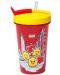 Κύπελλο  με καλαμάκι  Lego Iconic - Girl, 500 ml,κόκκινο - 1t