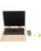 Ξύλινο laptop με μαγνητική πλακέτα Small Foot, με smartphone - 2t