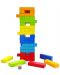Ξύλινο χρωματιστό παιχνίδι ισορροπίας Acool Toy - Jenga με ζάρια - 1t