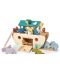 Σετ ξύλινων ειδωλίων Tender Leaf Toys - Κιβωτός του Νώε με ζώα - 1t