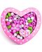 Ξύλινες χάντρες με κορδόνι Woody - Μικρή ροζ καρδιά - 1t