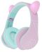 Παιδικά ακουστικά PowerLocus - P2, Ears, ασύρματα, ροζ/πράσινα - 1t