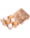 Ξύλινο παιχνίδι Bigjigs - Αυγά σε χάρτινο κουτί, 6 τεμάχια - 1t