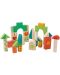 Παιδική  ξύλινη περπατούρα  Tender Leaf Toys - Με χρωματιστά μπλοκάκια  - 3t