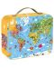 Παιδικό παζλ σε βαλίτσα Janod - Παγκόσμιος χάρτης, 300 κομμάτια - 1t