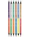 Χρωματιστά μολύβια με δύο μύτες Milan - Triangular Bicolour Metal, 12 χρώματα - 2t