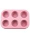 Φόρμα ψησίματος για 6 μάφινς Morello - Pink, 26.5 х 18.5 cm, ροζ - 1t