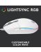 Gaming ποντίκι Logitech - G102 Lightsync, οπτικό RGB άσπρο - 3t