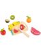 Σετ παιχνιδιού Tooky Toy -Φρούτα για κοπή με σανίδα και μαχαίρι - 5t