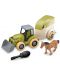 Σετ παιχνιδιού Ocie - Farm Truck, Συναρμολογούμενο τρακτέρ με ρυμούλκα και άλογο - 2t
