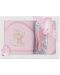 Σετ βρεφική πετσέτα με χτένα και βούρτσα Interbaby - Love you Pink, 100 x 100 cm - 1t