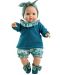 Κούκλα-μωρό Paola Reina Manus - Τζούλια, με φλοράλ παντελόνι και πλεκτή μπλε μπλούζα, 36 εκ - 1t
