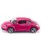 Μεταλλικό αυτοκίνητο Siku - Vw The Beetle Pink, με αυτοκόλλητα με λουλούδια - 1t