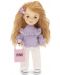 Απαλή κούκλα Orange Toys Sweet Sisters - Sunny με μωβ πουλόβερ, 32 cm - 2t