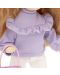 Απαλή κούκλα Orange Toys Sweet Sisters - Sunny με μωβ πουλόβερ, 32 cm - 5t