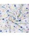 Μαλακή πάνα μπαμπού Xkko - Blue Wildflowers, 90 x 100 cm - 2t