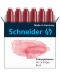 Κασέτες πένας Schneider - Ρουζ, 6 τεμάχια - 1t
