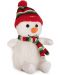 Λούτρινο παιχνίδι Amek Toys -Χιονάνθρωπος με χριστουγεννιάτικο κασκόλ, 17 εκ - 1t