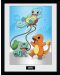 Αφίσα με κορνίζα GB eye Games: Pokemon - Kanto Starters - 1t